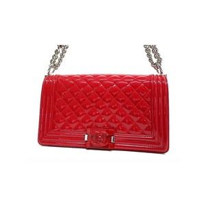 Chanel Boy Chain Shoulder Bag Red